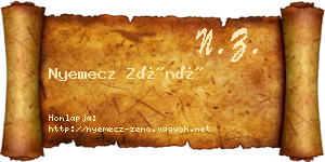 Nyemecz Zénó névjegykártya